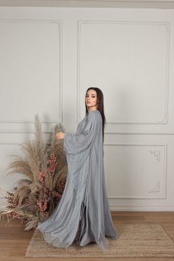 عباية تول حجر الراين 8 CUS 0723012 4 Rhinestone Tulle Abaya