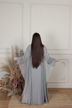 عباية تول حجر الراين 9 CUS 0723012 5 Rhinestone Tulle Abaya