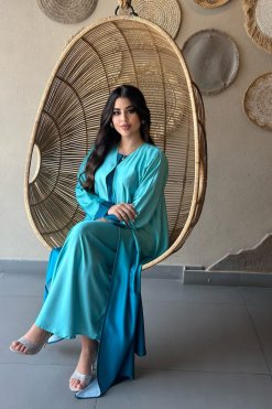 SGT257 3 Blue Ombre Abaya