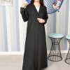 Collar Style Handwork Beads Embellished Abaya