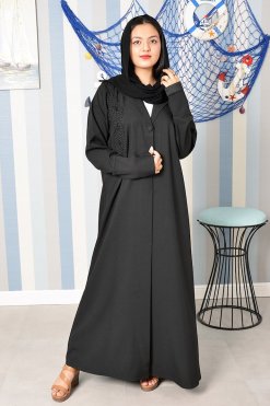 Bsi3851 5 Collar Style Handwork Beads Embellished Abaya