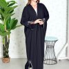 Bsi3849 Bisht Style Bahraini Abaya with Mesh Embellishment on the Cuff