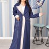 Bsi3848 Stitching Style Collar Abaya with Pockets