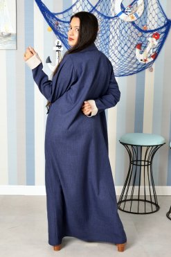 Bsi3848 6 Stitching Style Collar Abaya with Pockets