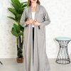 Bsi3844 Collar Style Beads Embellished Bisht Abaya