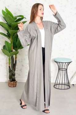 Bsi3844 3 Collar Style Beads Embellished Bisht Abaya
