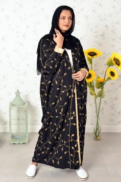 Bsi3843 6 Self Embroidered Bahraini Style Bisht Abaya