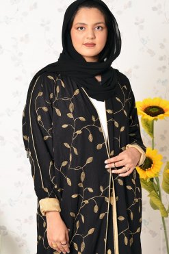 Bsi3843 5 Self Embroidered Bahraini Style Bisht Abaya