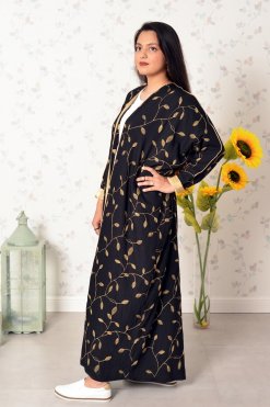 Bsi3843 3 Self Embroidered Bahraini Style Bisht Abaya