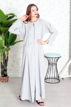 Round Neck Beads Embellished Abaya