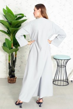 Bsi3840 6 Round Neck Beads Embellished Abaya
