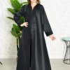 Embroidered Satin Queen Black Abaya