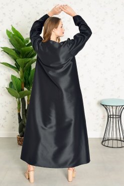 Bsi3839 5 Embroidered Satin Queen Black Abaya