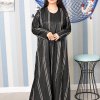 Bsi3838 Stylish Round Neck Self Embossed Abaya