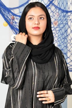 Stylish Round Neck Self Embossed Abaya 10 Bsi3838 4 Stylish Round Neck Self Embossed Abaya