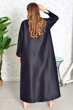 Bsi3835 6 Beads Embellished Abaya with Stylish Collar