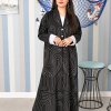 Collar Style Button Embellished Embroidered Abaya