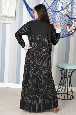 عباية مطرزة بأزرار على شكل ياقة 11 Bsi3832 6 Collar Style Button Embellished Embroidered Abaya