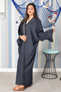 Bsi3826 4 Embroidered Bahraini Style Abaya