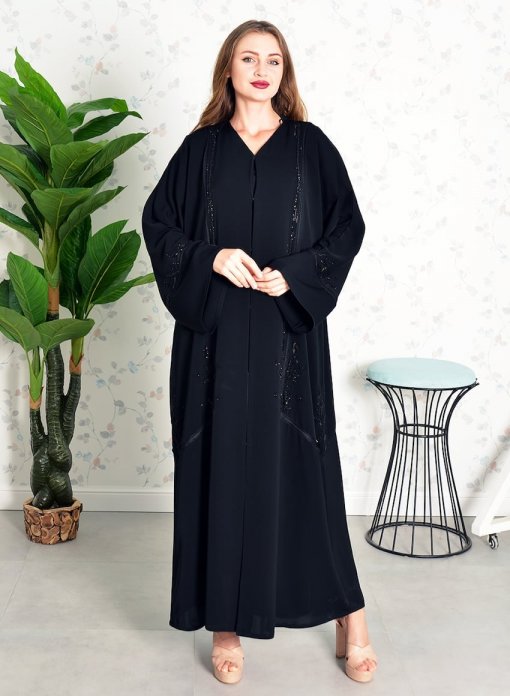 Classic Style Beads Embellished Embroidered Abaya