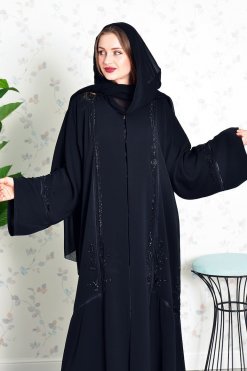 Bsi3823 7 Classic Style Beads Embellished Embroidered Abaya