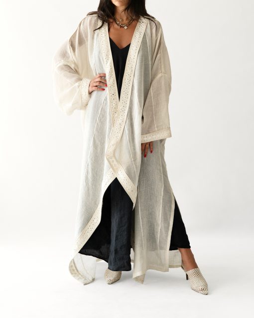 Light Beige Linen Bisht