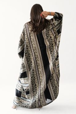 Printed Silk And Organza Abaya 5 DSC8490 copy Printed Silk And Organza Abaya