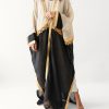 Black and Beige Linen Bisht