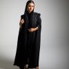 2J3A5830 Black Bisht Abaya Set