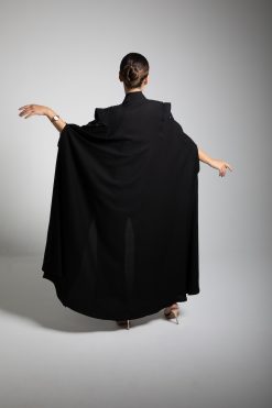 2J3A5835 Black Bisht Abaya Set