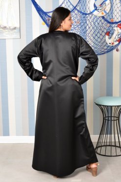 V-Neck Beads Embellished Black Abaya 11 3859 42 V-Neck Beads Embellished Black Abaya