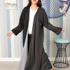 3861 1 Self embroidered bisht abaya with lining