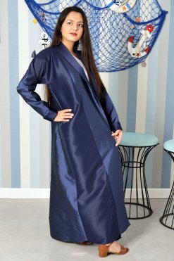 3864 3 Dual Shade Coat Collar and Cuff Style Bisht Abaya