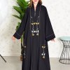 Elegant Look Black Floral Embroidered Abaya