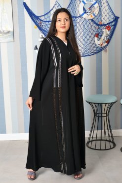 3871 3 A Traditional Style Lace and beads Embellished Abaya