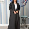 3873 1 Collar style front open tassels embellished abaya