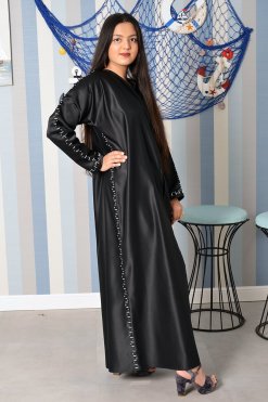 3875 4 Hand embroidered with beads embellished abaya