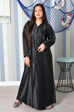 3875 5 Hand embroidered with beads embellished abaya