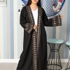 3879 1 Beads Embellished Embroidered Bisht Abaya