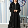 3881 1 Black Embroidered Abaya with Applique Work