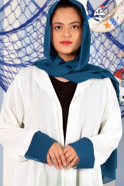 ربط وصبغ مع عباية بشت خضراء وبيضاء مع بطانة داخلية 3882 6 Tie and dye with green and white bisht abaya with inner