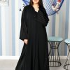 3883 1 Beads embellishment with a traditional look black abaya