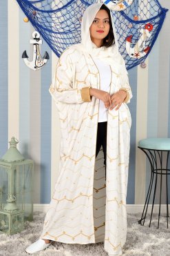 3884 5 Self embroidered bahraini style bisht abaya