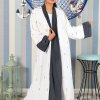 Self embroidered bisht abaya with chiffon trimming