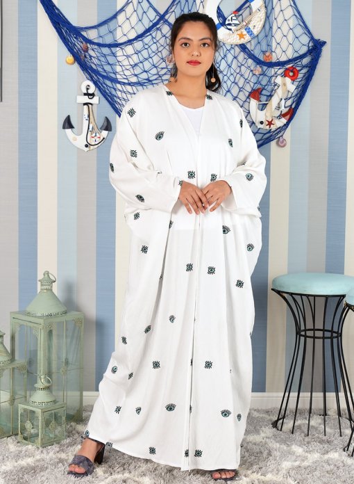 Embroidered bahraini style bisht abaya