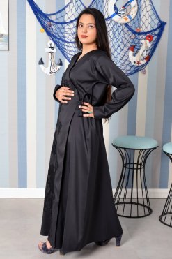 3891 4 Flap Style Beads Embellished Abaya with Applique Work