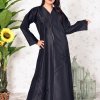 A Traditional Look Beads Embellished Black Abaya