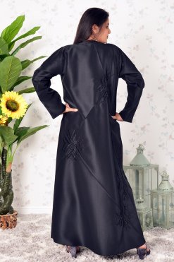 3901 22 A Traditional Look Beads Embellished Black Abaya