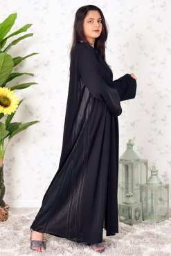 3905 4 Beads Embellished Organza Abaya