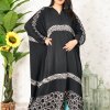 Modest Pleated Self Printed Farasha Abaya